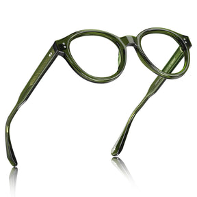 Carfia Primrose CA5403-FC06 Green Acetate Round Prescription Glasses Eyeglasses for Unisex, Angle View
