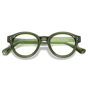 Carfia Primrose CA5403-FC06 Green Acetate Round Prescription Glasses Eyeglasses for Unisex, Folded View