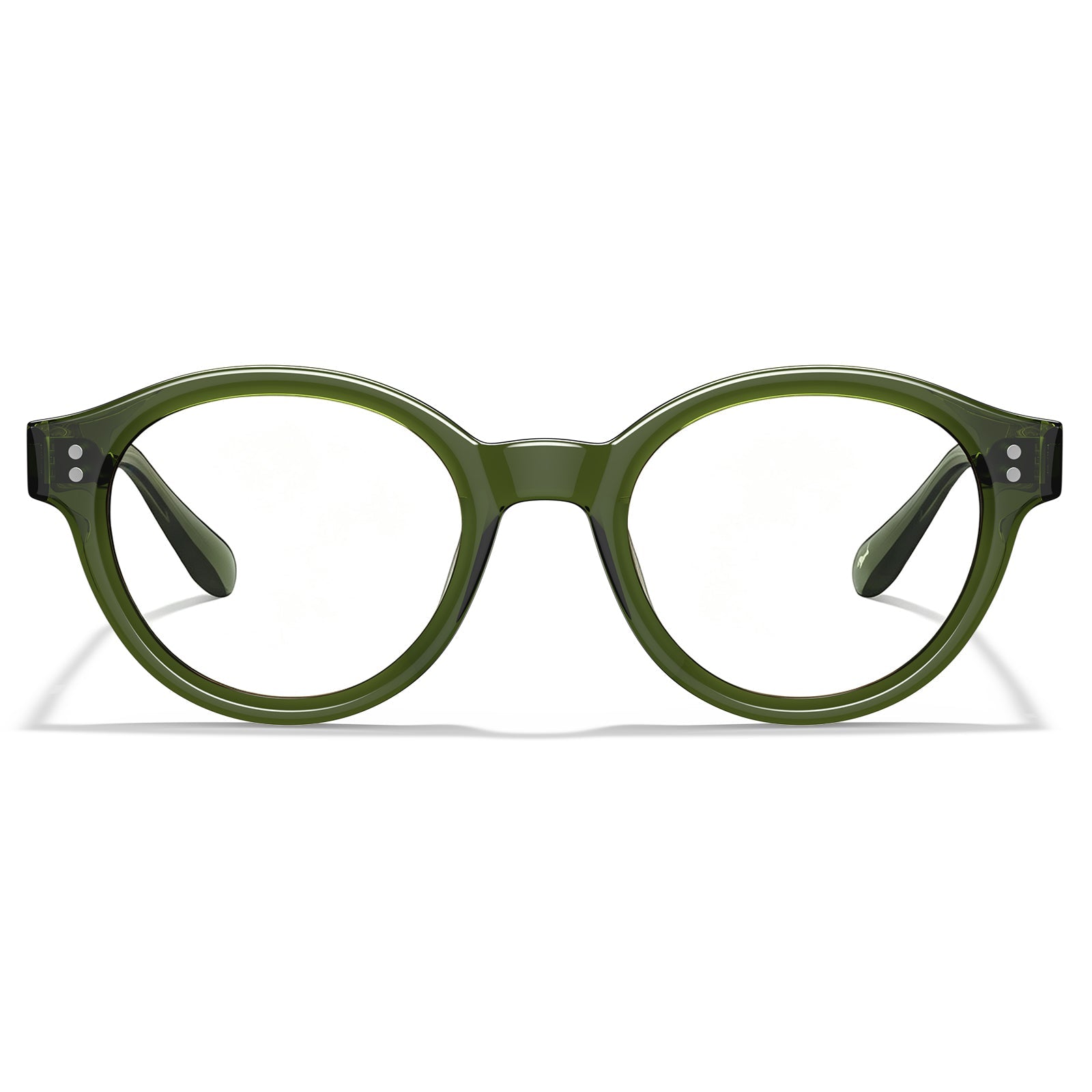 Carfia Primrose CA5403-FC06 Green Acetate Round Prescription Glasses Eyeglasses for Unisex, Front View