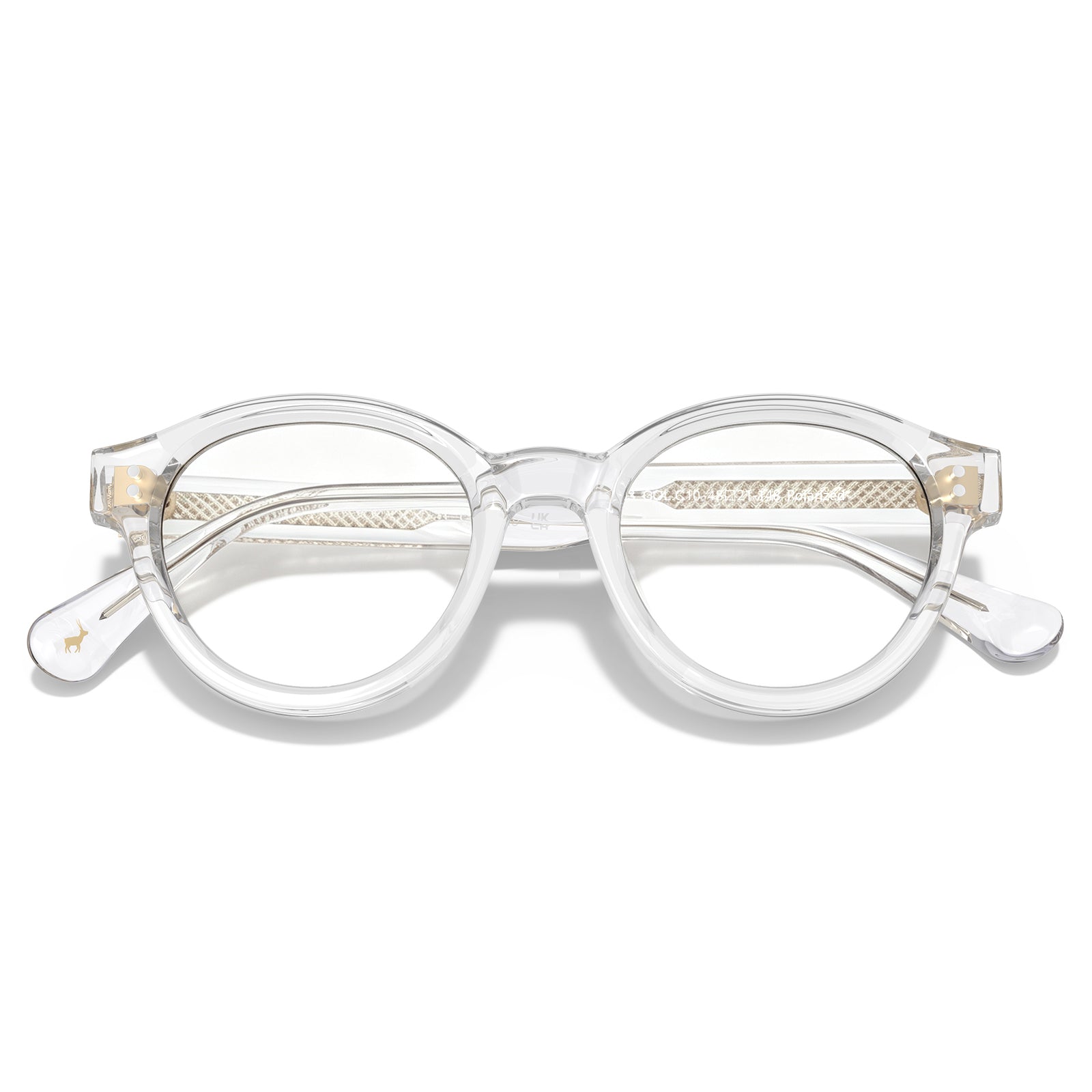 Carfia Primrose CA5403-FC10 Clear Acetate Round Prescription Glasses Eyeglasses for Unisex, Angle View