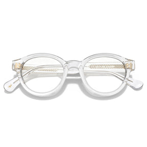 Carfia Primrose CA5403-FC10 Clear Acetate Round Prescription Glasses Eyeglasses for Unisex, Angle View
