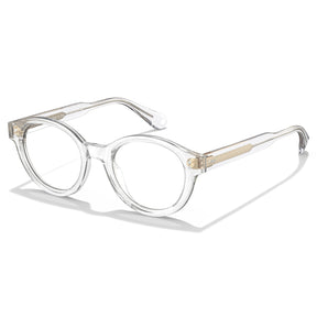 Carfia Primrose CA5403-FC10 Clear Acetate Round Prescription Glasses Eyeglasses for Unisex, Flatlay View