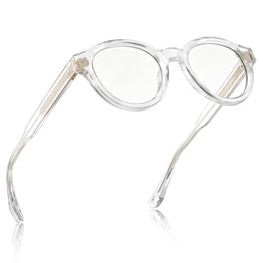 Carfia Primrose CA5403-FC10 Clear Acetate Round Prescription Glasses Eyeglasses for Unisex, Folded View