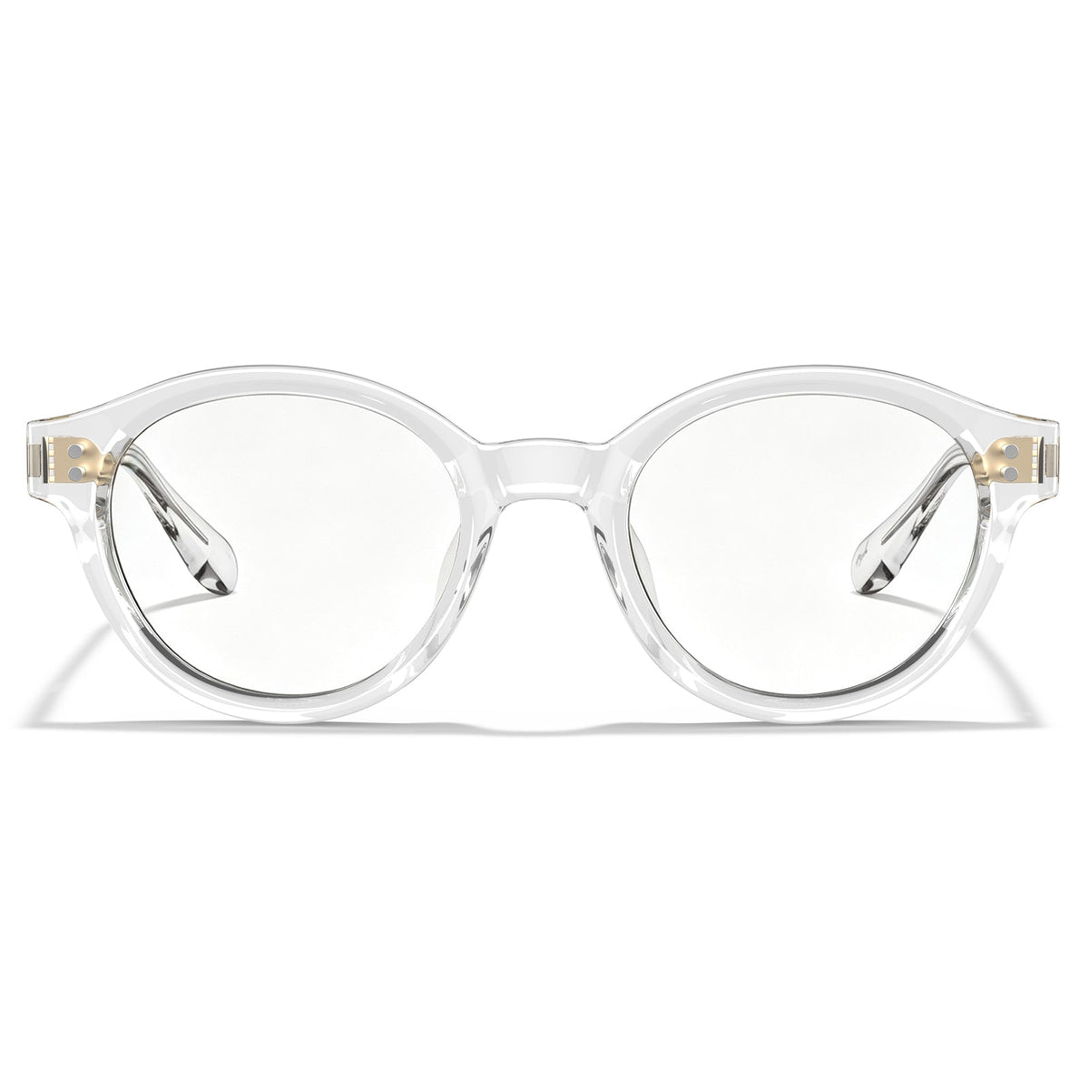 Carfia Primrose CA5403-FC10 Clear Acetate Round Prescription Glasses Eyeglasses for Unisex, Front View