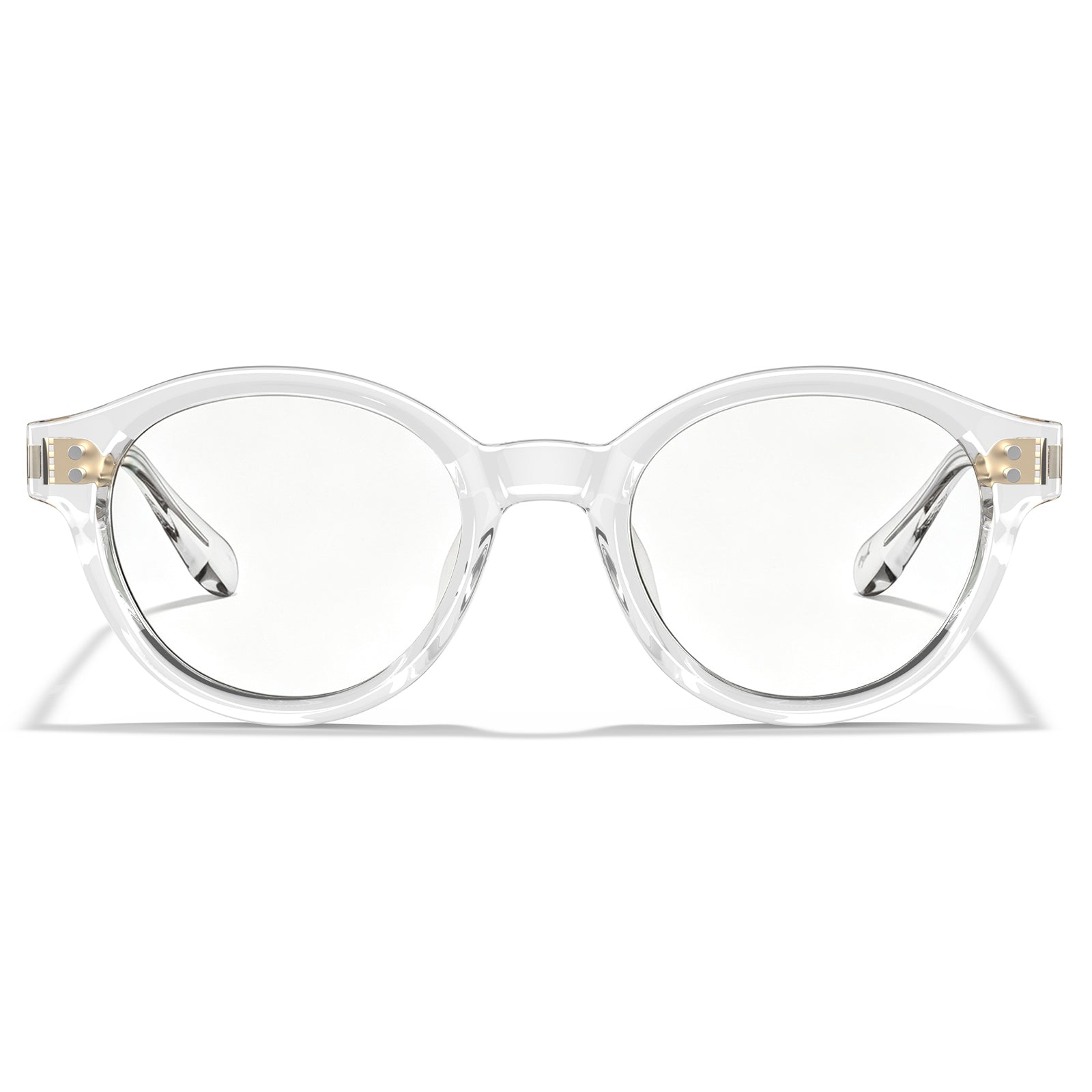 Carfia Primrose CA5403-FC10 Clear Acetate Round Prescription Glasses Eyeglasses for Unisex, Front View