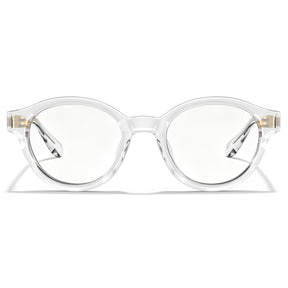 Carfia Primrose CA5403-FC10 Clear Acetate Round Prescription Glasses Eyeglasses for Unisex, Front View
