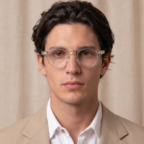 Carfia Primrose CA5403-FC10 Clear Acetate Round Prescription Glasses Eyeglasses for Unisex, Model View