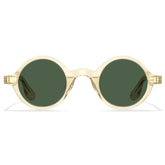 Carfia Retro CA2501-C05 Black Acetate Round Polarized Sunglasses for Men, Front View