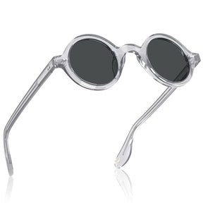 Carfia Retro CA2501-C06 Black Acetate Round Polarized Sunglasses for Men, Features View