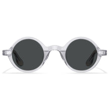Carfia Retro CA2501-C06 Black Acetate Round Polarized Sunglasses for Men, Front View