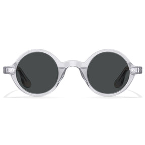 Carfia Retro CA2501-C06 Black Acetate Round Polarized Sunglasses for Men, Front View