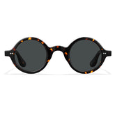 Carfia Retro CA2501-C14 Black Acetate Round Polarized Sunglasses for Men, Front View