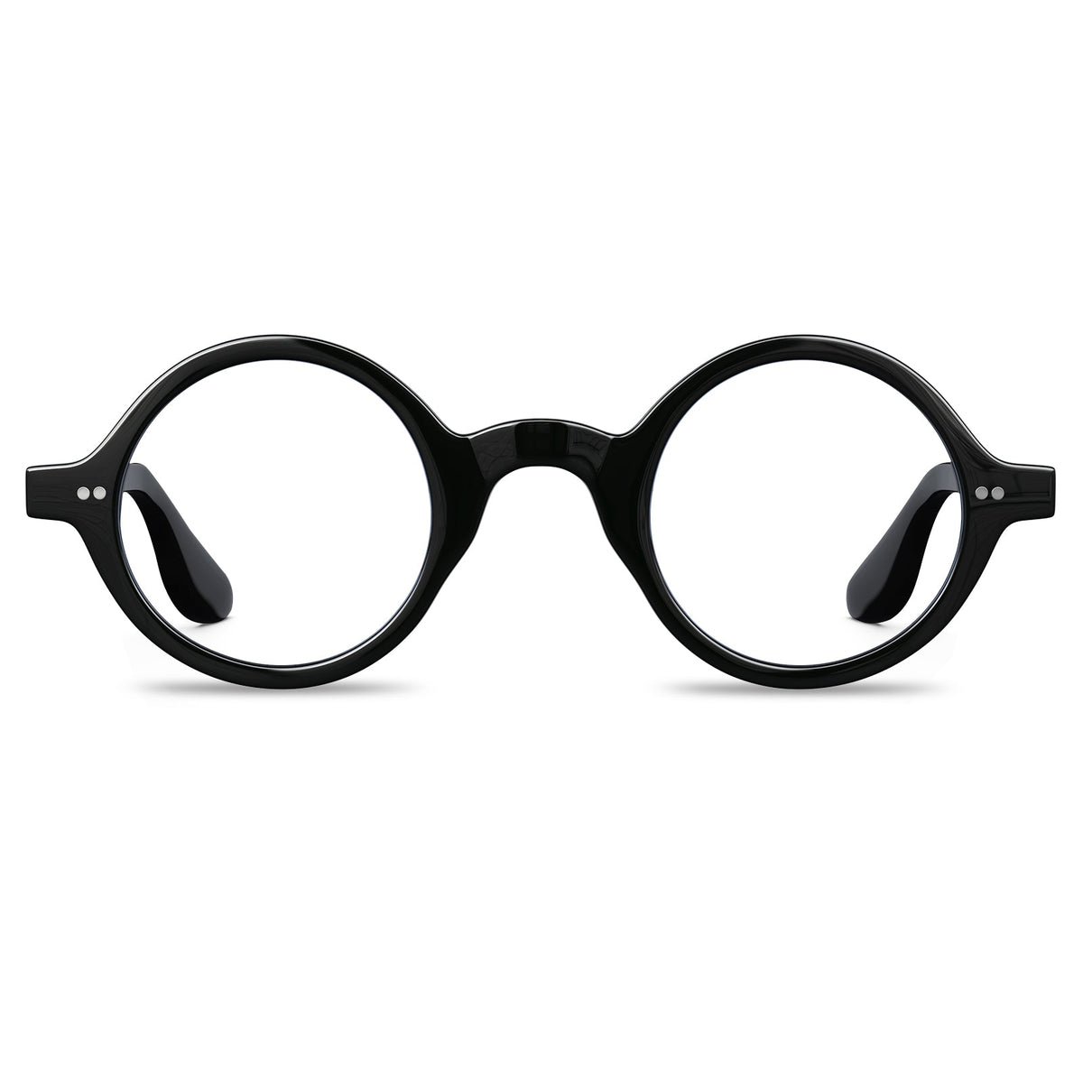 Carfia Retroz CA2501-FC01 Black Acetate Round Prescription Glasses Eyeglasses for Unisex, Front View