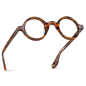 Carfia Retroz CA2501-FC02 Brown Acetate Round Prescription Glasses Eyeglasses for Unisex, Angle View