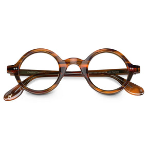 Carfia Retroz CA2501-FC02 Brown Acetate Round Prescription Glasses Eyeglasses for Unisex, Detail View