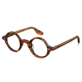 Carfia Retroz CA2501-FC02 Brown Acetate Round Prescription Glasses Eyeglasses for Unisex, Side View