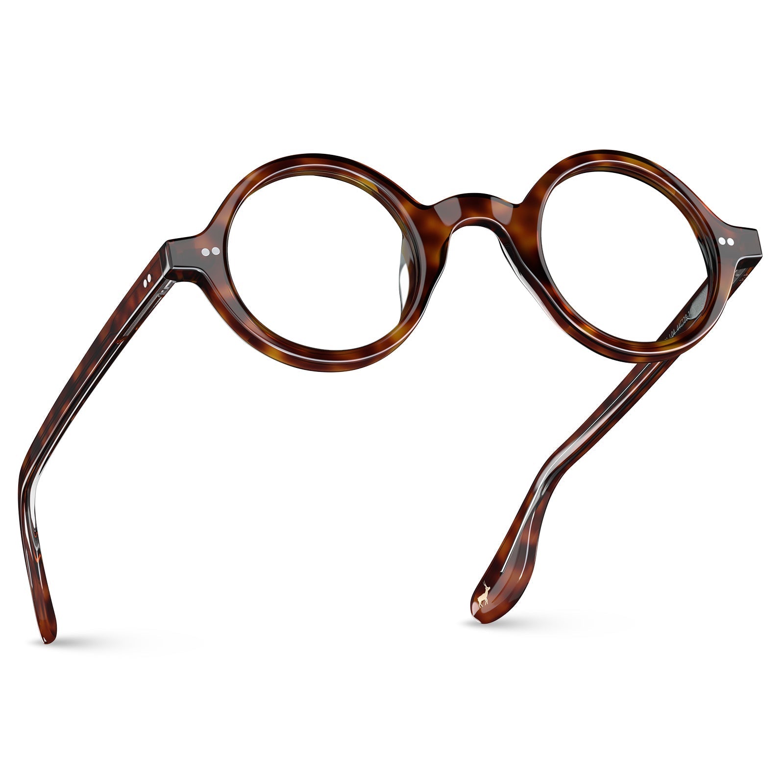 Carfia Retroz CA2501-FC04 Tortoise Acetate Round Prescription Glasses Eyeglasses for Unisex, Angle View