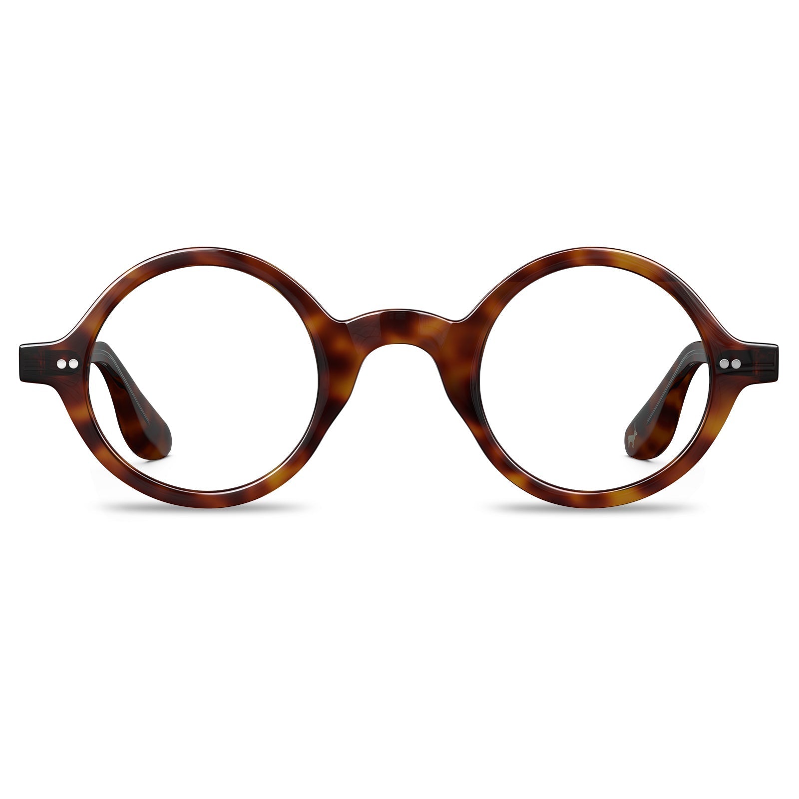 Carfia Retroz CA2501-FC04 Tortoise Acetate Round Prescription Glasses Eyeglasses for Unisex, Front View