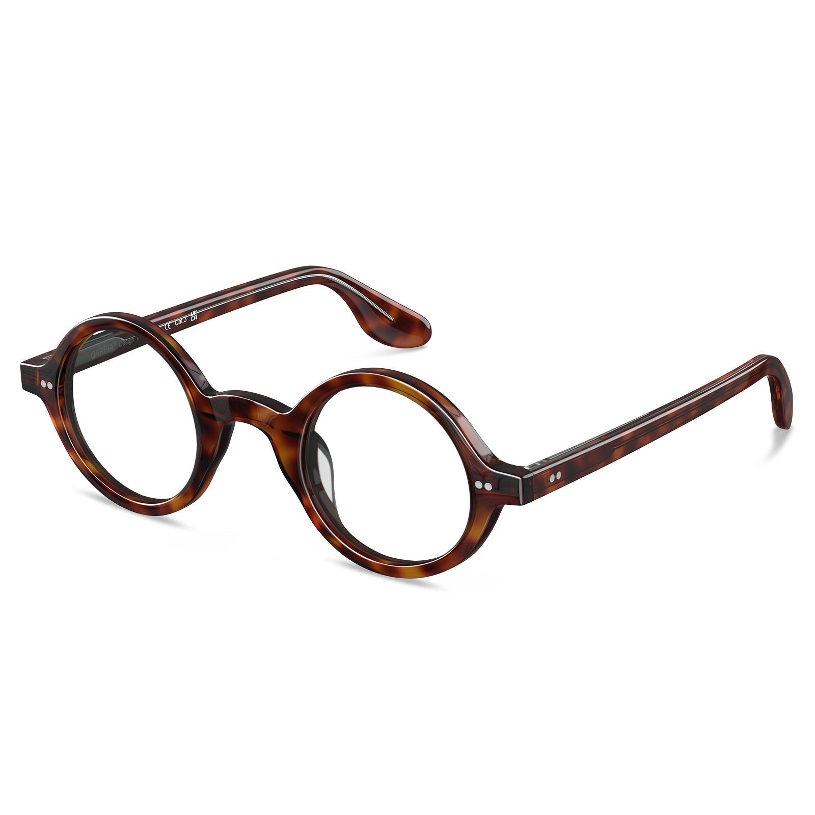 Carfia Retroz CA2501-FC04 Tortoise Acetate Round Prescription Glasses Eyeglasses for Unisex, Side View