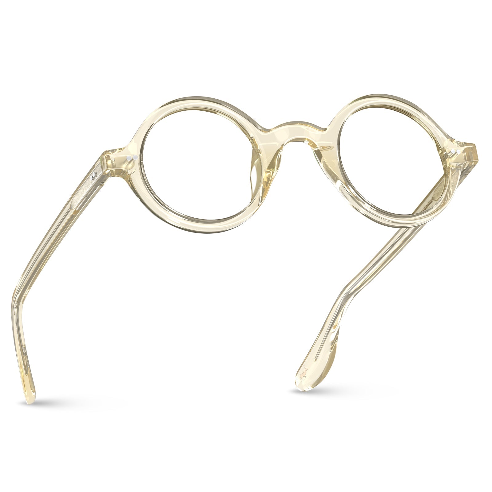 Carfia Retroz CA2501FC05 Gold Acetate Round Prescription Glasses Eyeglasses for Unisex, Angle View