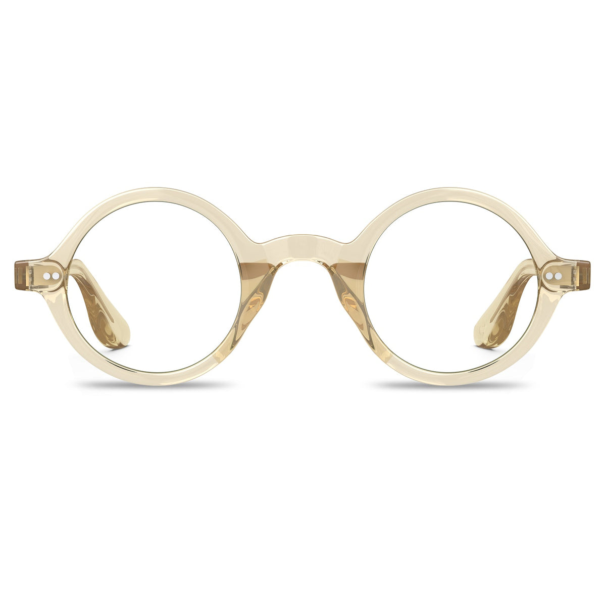 Carfia Retroz CA2501FC05 Gold Acetate Round Prescription Glasses Eyeglasses for Unisex, Front View
