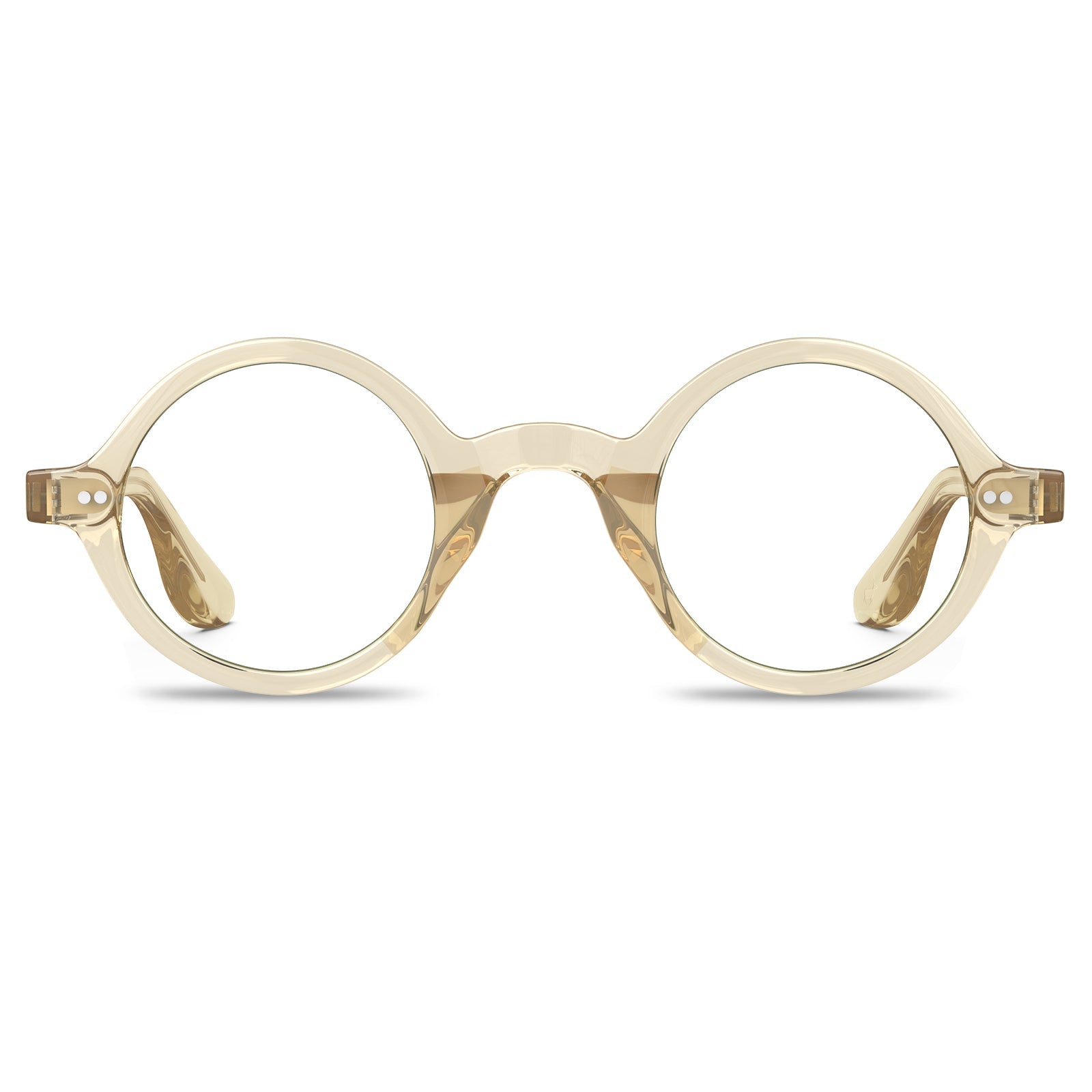 Carfia Retroz CA2501FC05 Gold Acetate Round Prescription Glasses Eyeglasses for Unisex, Front View