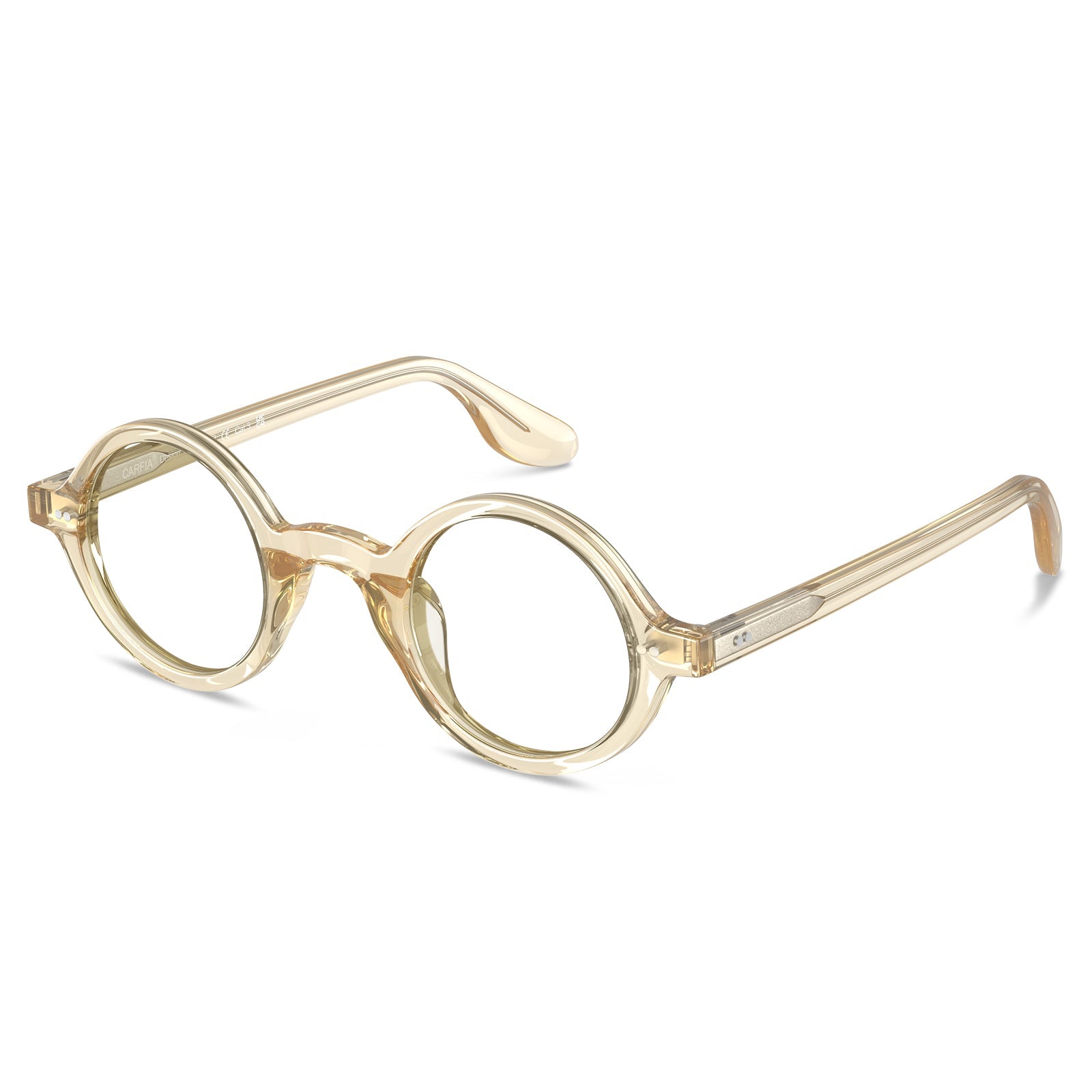 Carfia Retroz CA2501FC05 Gold Acetate Round Prescription Glasses Eyeglasses for Unisex, Side View