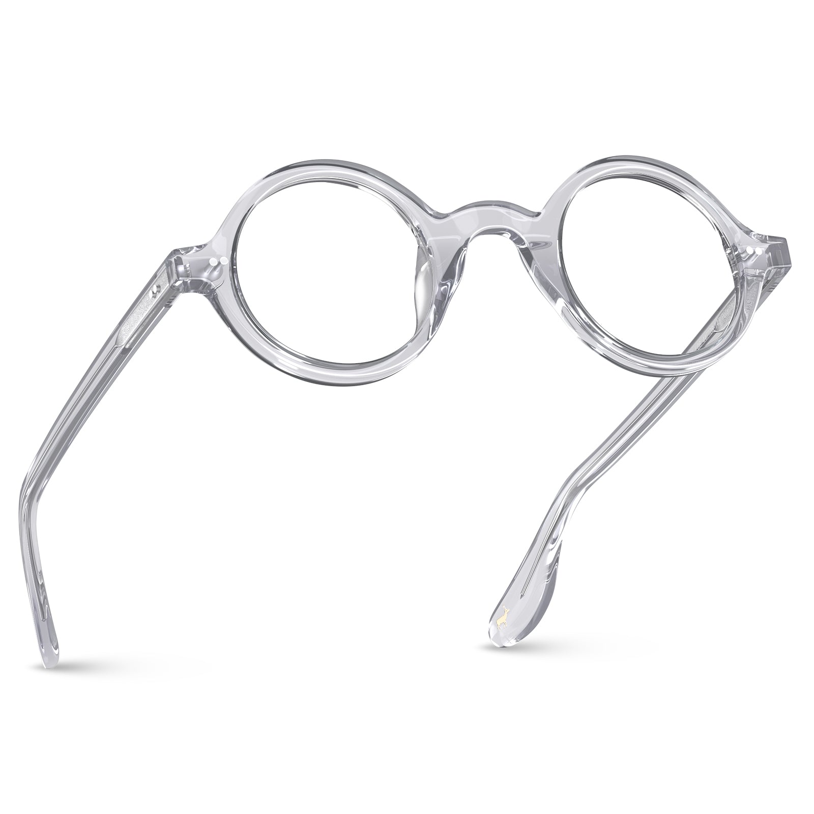 Carfia Retroz CA2501-FC06 Clear Acetate Round Prescription Glasses Eyeglasses for Unisex, Angle View
