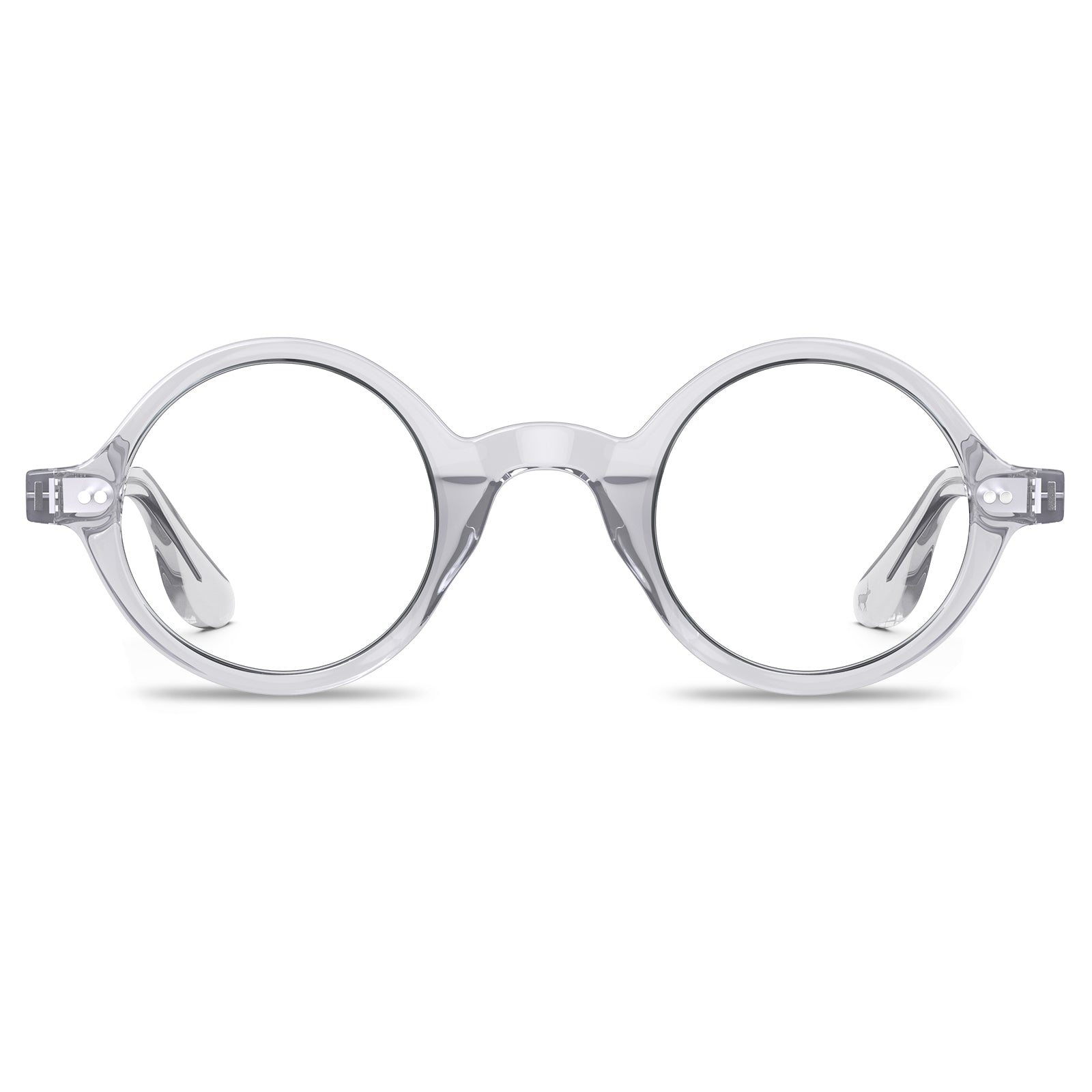 Carfia Retroz CA2501-FC06 Clear Acetate Round Prescription Glasses Eyeglasses for Unisex, Front View