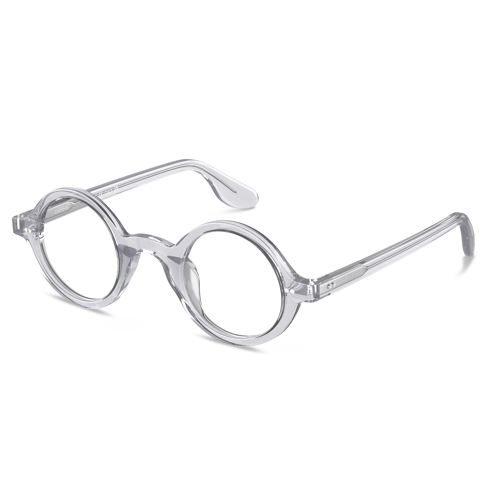 Carfia Retroz CA2501-FC06 Clear Acetate Round Prescription Glasses Eyeglasses for Unisex, Side View