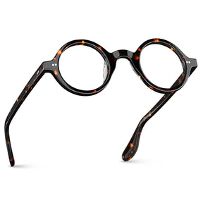 Carfia Retroz CA2501-FC14 Tortoise Acetate Round Prescription Glasses Eyeglasses for Unisex, Angle View