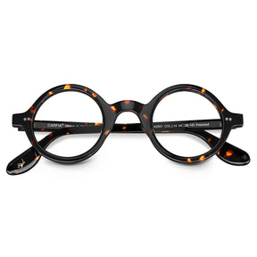 Carfia Retroz CA2501-FC14 Tortoise Acetate Round Prescription Glasses Eyeglasses for Unisex, Detail View
