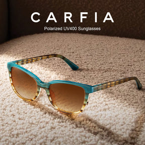 Carfia Safari CA5287-C08 Multicolor Acetate Cat Eye Polarized Sunglasses for Women, Angle View