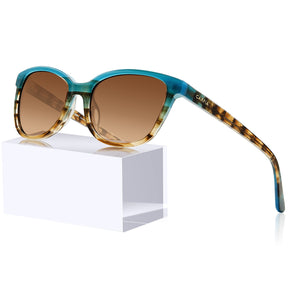 Carfia Safari CA5287-C08 Multicolor Acetate Cat Eye Polarized Sunglasses for Women, Scene View