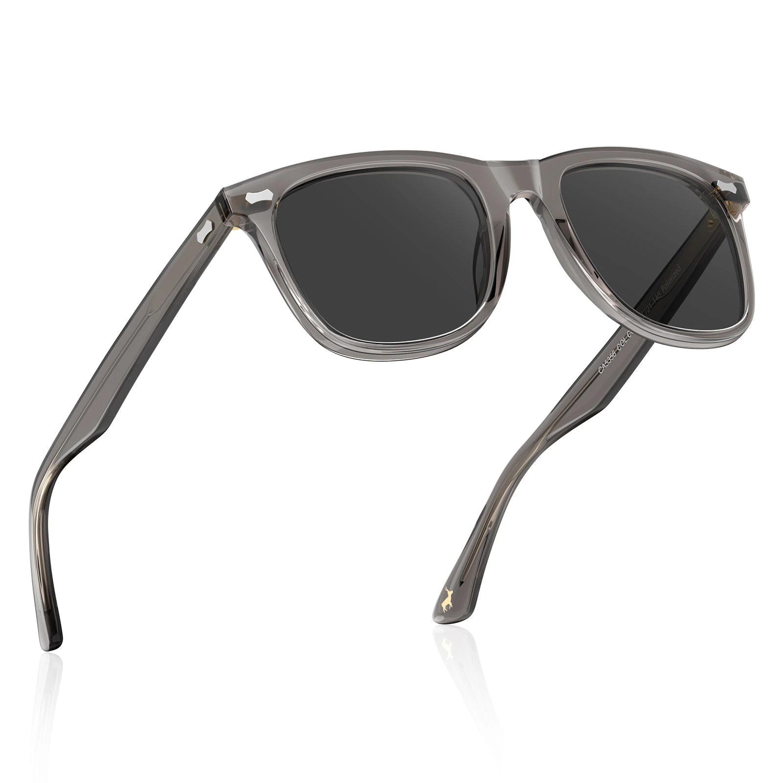 Carfia Sedona CA5356-C06 Grey Acetate Square Polarized Sunglasses for Men, Angle View