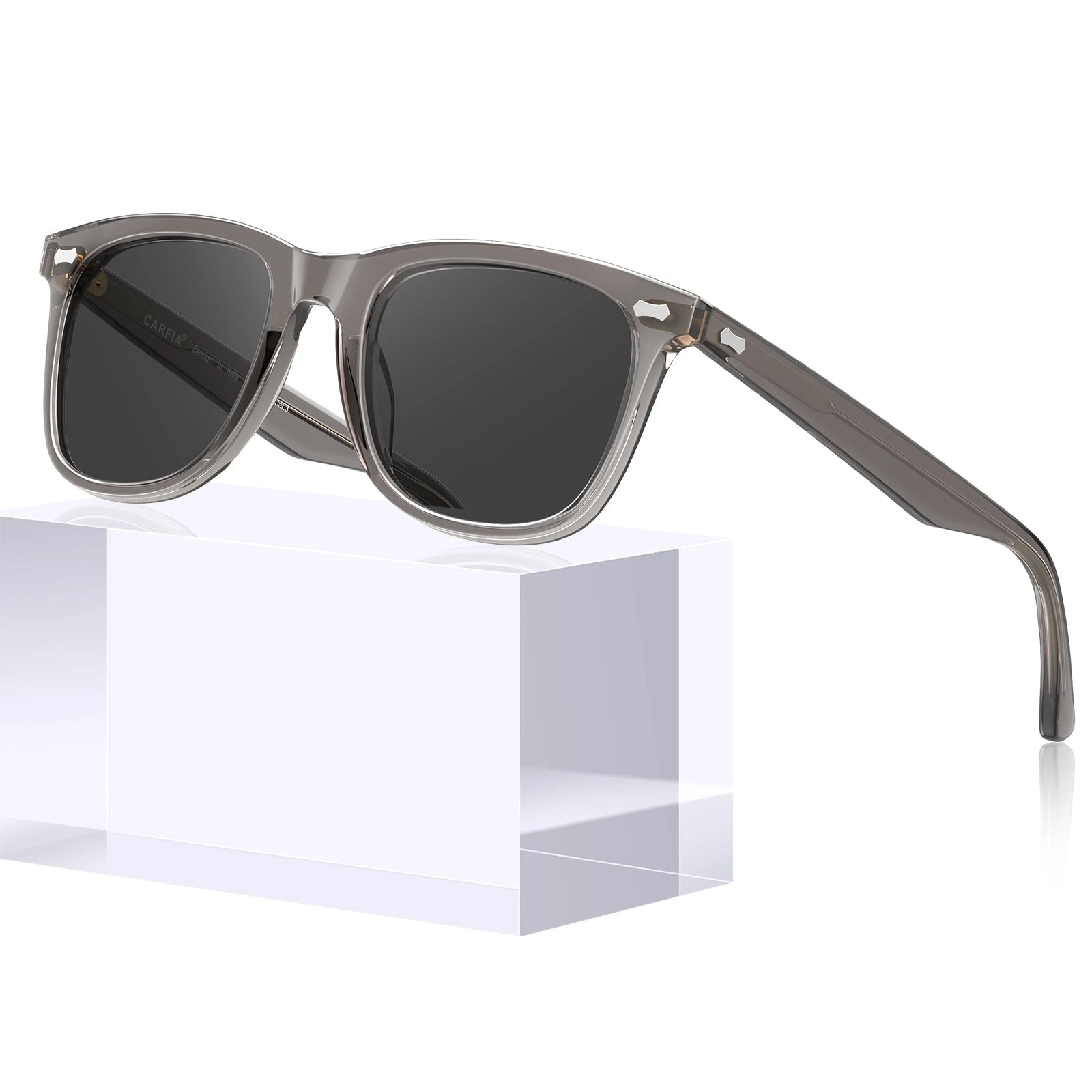 Carfia Sedona CA5356-C06 Grey Acetate Square Polarized Sunglasses for Men, Scene View