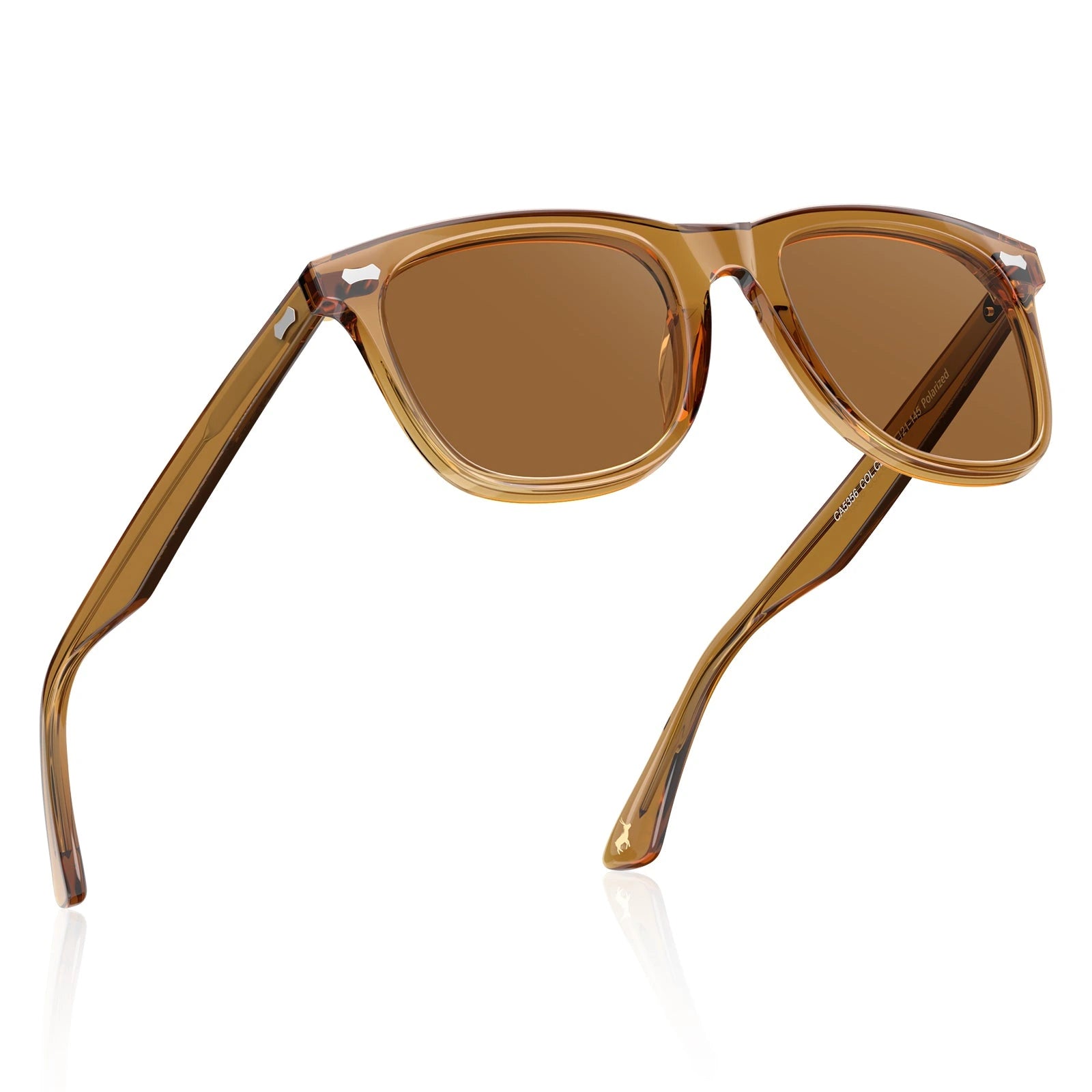 Carfia Sedona CA5356-C25 Brown Acetate Square Polarized Sunglasses for Men, Angle View