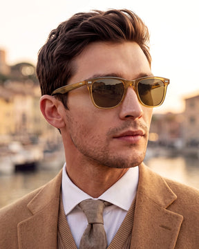 Carfia Sedona CA5356-C25 Brown Acetate Square Polarized Sunglasses for Men, Lifestyle View