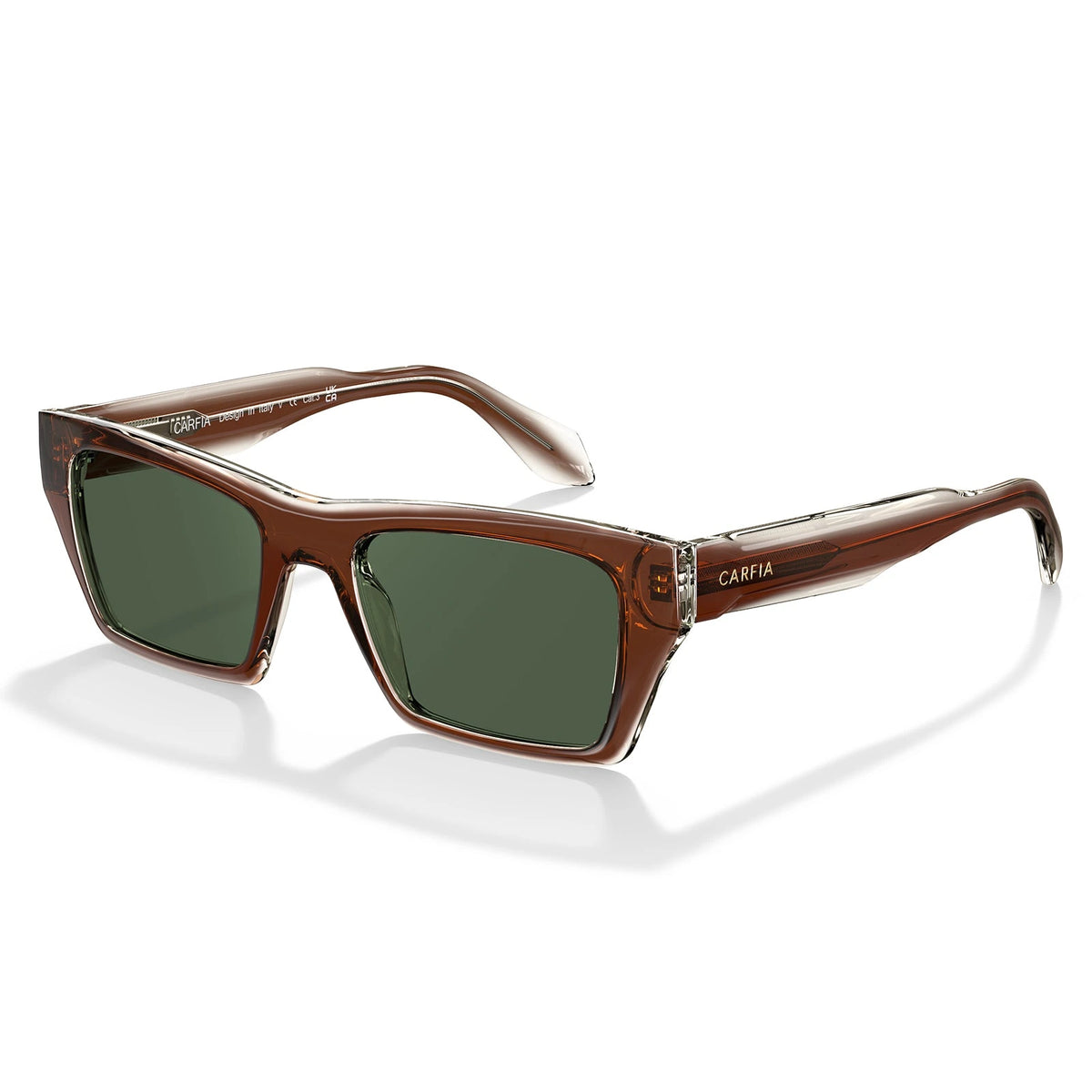 Carfia Senda CA5408-C02 Brown Acetate Rectangle Polarized Prescription Sunglasses for Women, Front View