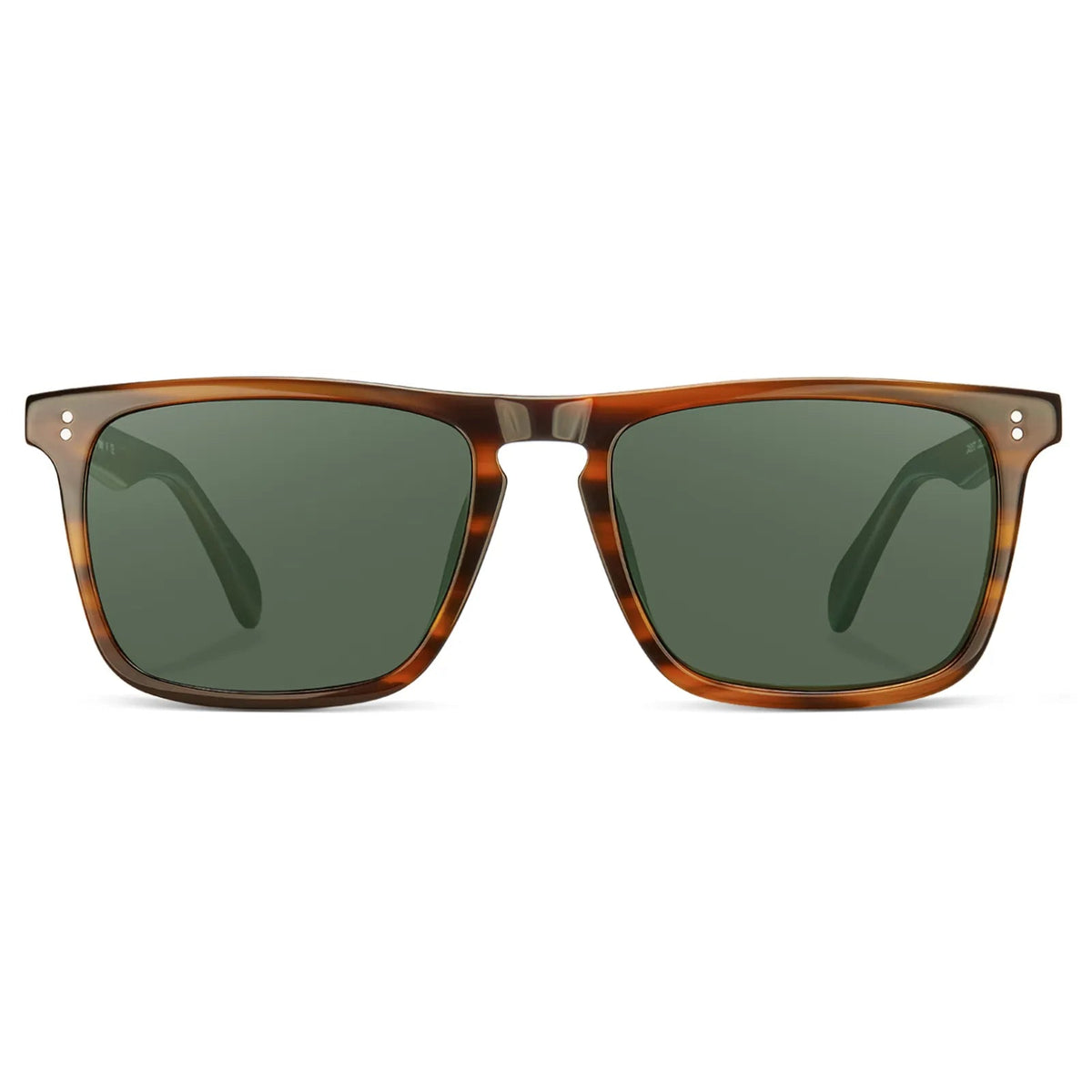 Carfia Shelton-C02 Brown Acetate Square Polarized Sunglasses for Men, Front View