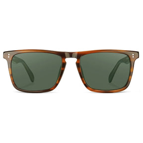 Carfia Shelton-C02 Brown Acetate Square Polarized Sunglasses for Men, Front View
