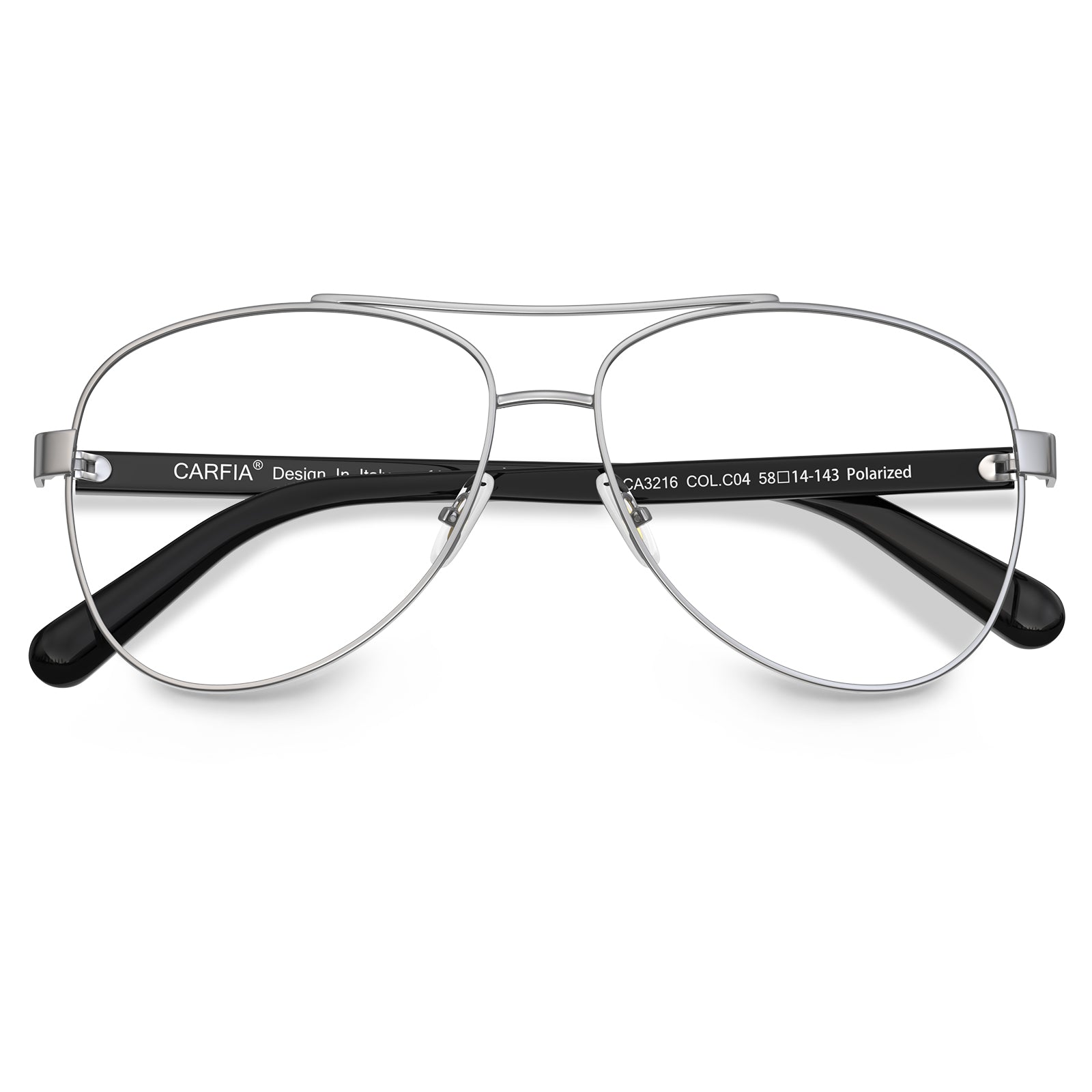 carfia-silver-aviator-prescription-eyeglasses-black-shell-temples-metal-frame-optical-glasses-flod