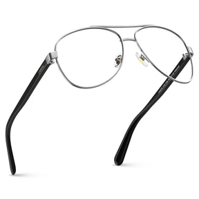 carfia-silver-aviator-prescription-eyeglasses-black-shell-temples-metal-frame-optical-glasses-fly