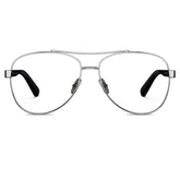 carfia-silver-aviator-prescription-eyeglasses-black-shell-temples-metal-frame-optical-glasses-front
