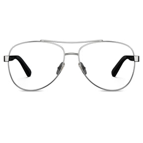 carfia-silver-aviator-prescription-eyeglasses-black-shell-temples-metal-frame-optical-glasses-front