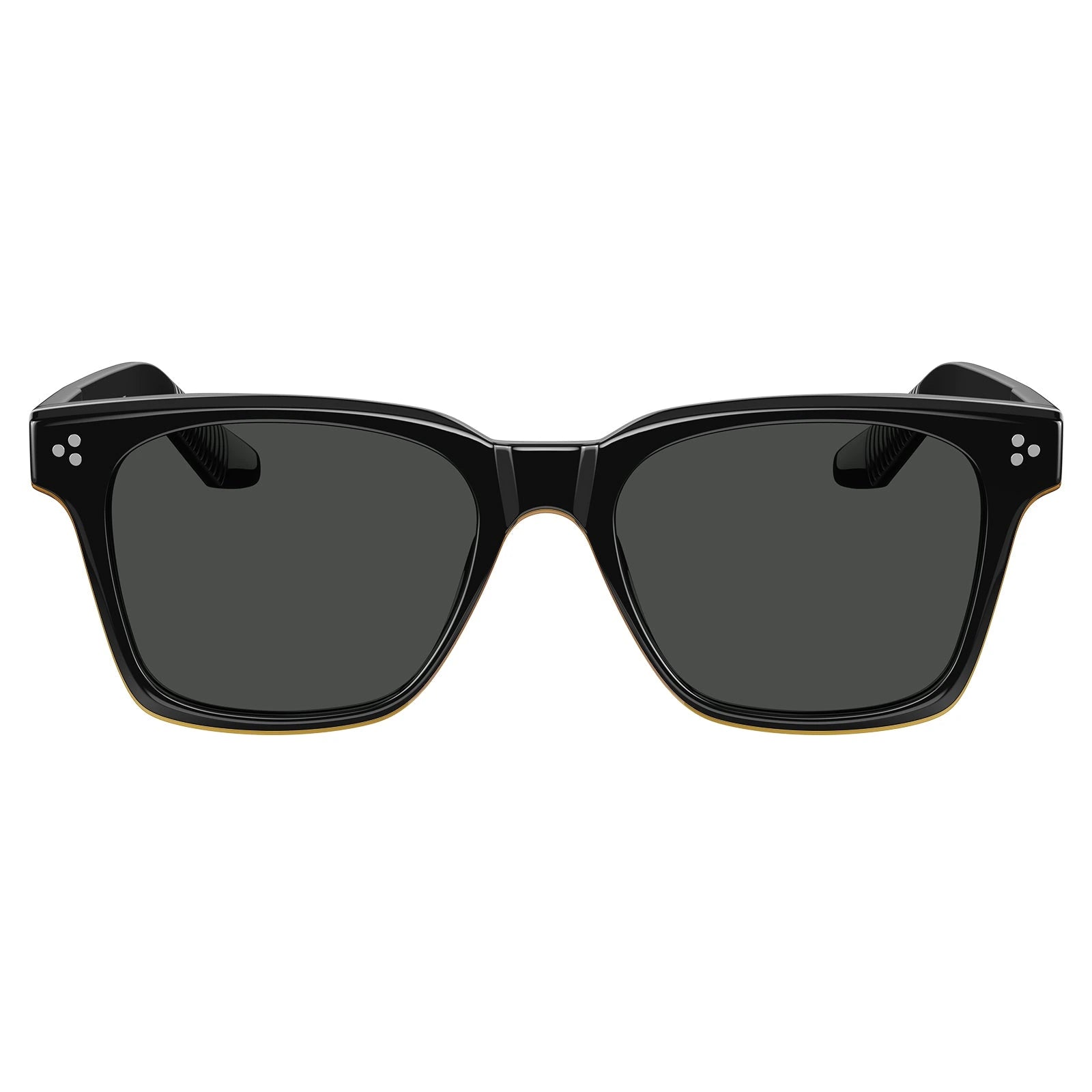 Carfia Simba CA31109-C01 Black Acetate Square Polarized Sunglasses for Men, Front View