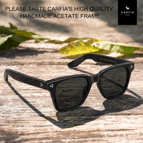 Carfia Simba CA31109-C01 Black Acetate Square Polarized Sunglasses for Men, Lifestyle View