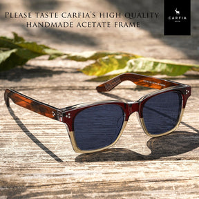 Carfia Simba CA31109-C03 Wine Red Champagne Acetate Square Polarized Sunglasses for Men, Lifestyle View