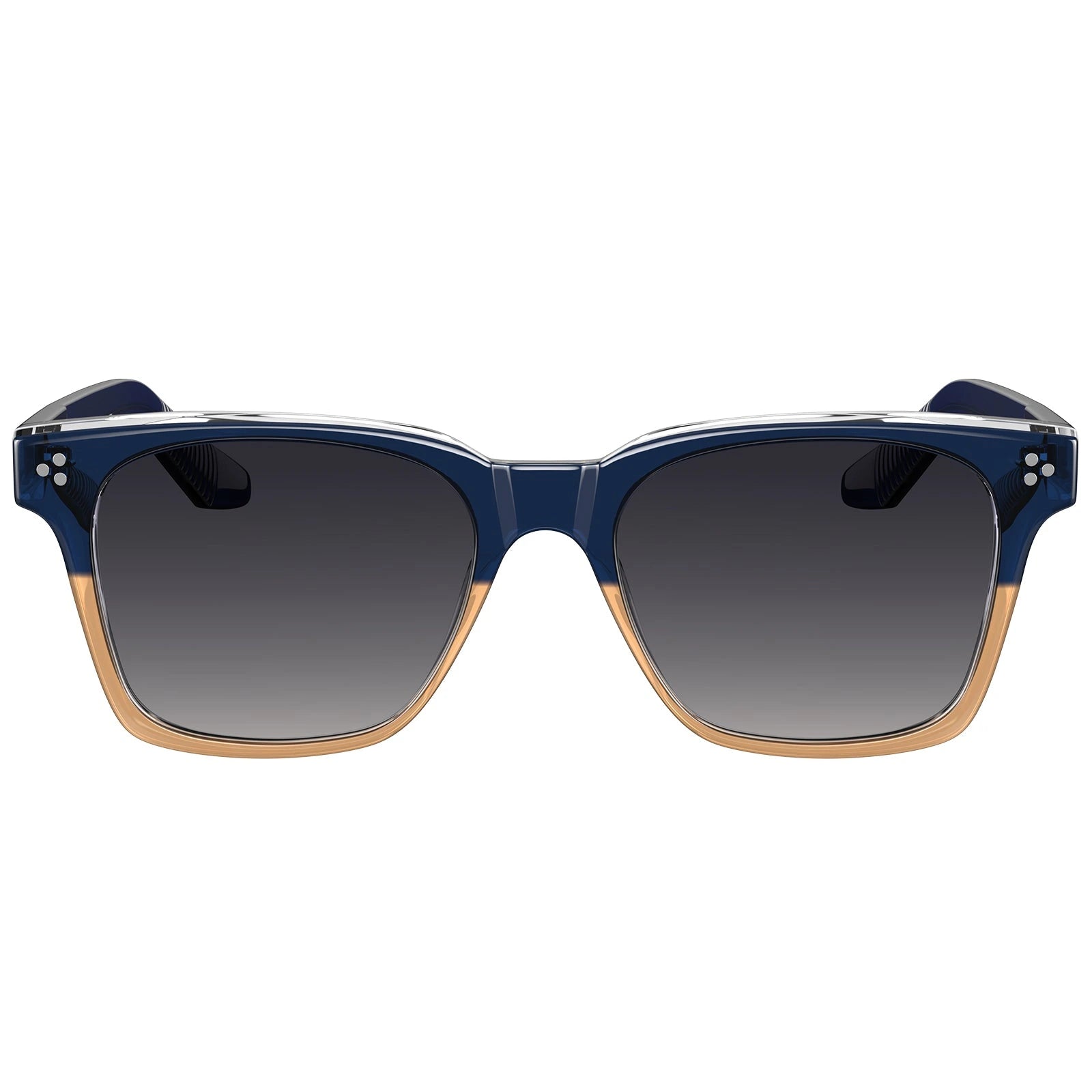 Carfia Simba CA31109-C04 Navy Champagne Acetate Square Polarized Sunglasses for Men, Front View