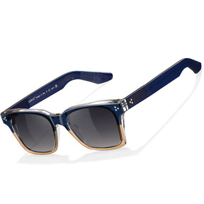 Carfia Simba CA31109-C04 Navy Champagne Acetate Square Polarized Sunglasses for Men, Three-Quarter View